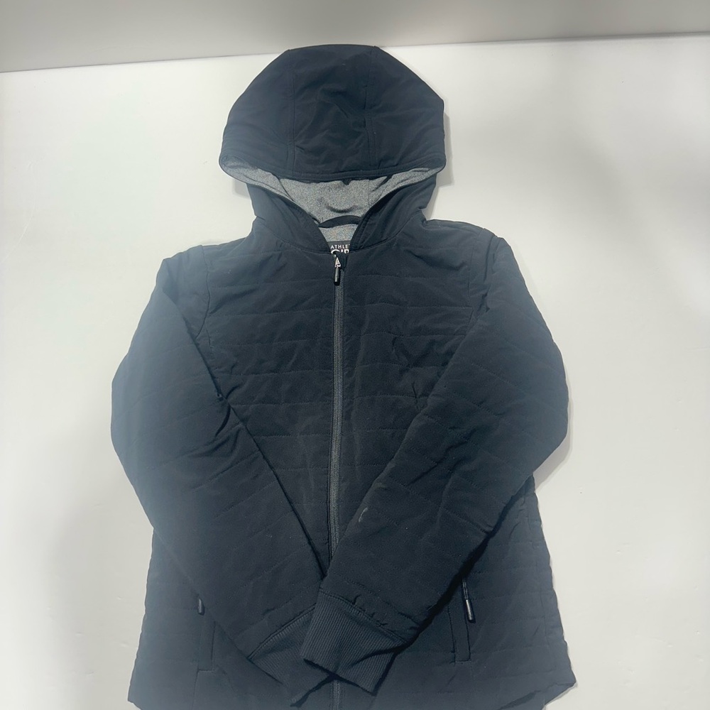 Athleta Girl L 12 Black Quilted Winter Jacket